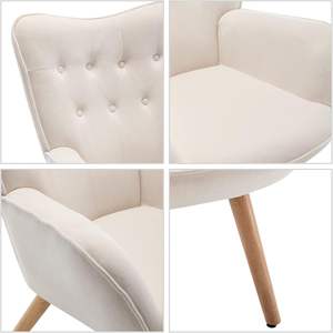Chaise de loisirs confortable en velours beige avec repose-pieds salon lecture Accent <span class=keywords><strong>fauteuil</strong></span> lounge pour chambre meubles de maison - Product Image 4