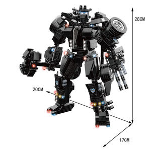 WOMA खिलौने C0551 खुद के ब्रांड छात्र बच्चों के शैक्षिक 2 में 1 रोबोट शहर पुलिस स्वात बख़्तरबंद गार्ड इमारत ब्लॉकों पहेली सेट - Product Image 2