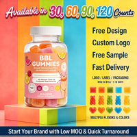 Gummies BBL à Marque Blanche OEM, Formule Naturelle avec Extrait de Maca pour l'Amélioration des Fesses et des Hanches chez la Femme