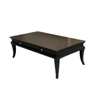 Table basse en bois massif rectangulaire fabriquée à la main Design moderne de parquet incrustation de mosaïque Base en bois robuste pour le salon