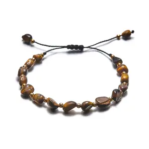 MIENTER Irregular woven stone bracelet jewelry fashion crystal stones gift wristbands adjustable bracelets women