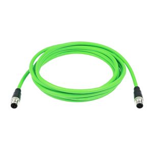 Solnique M12 4-Pin D-Code Male To Male Ethernet <b>Cable</b> Green PVC Industrial Profinet Compatible Connector For Encoders - Product Image 5
