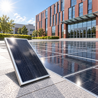 Dalles solaires photovoltaïques PERC polycristallines directes usine, conception personnalisée BIPV, production d'énergie renouvelable, revêtement de sol commercial extérieur