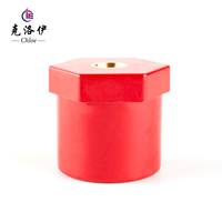 Échantillon Gratuit - Isolateur de barre omnibus JYZ BMC, base hexagonale rouge avec insert en laiton, 660V, pour armoire de commutation basse tension, conforme ROHS. Fabricant OEM