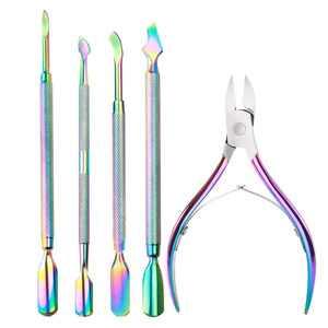Stainless Steel Nail Cuticle Pusher Set Double Head Titanium Manicure Tool For Nail Care And Gel Polish Removal - Product Image 1