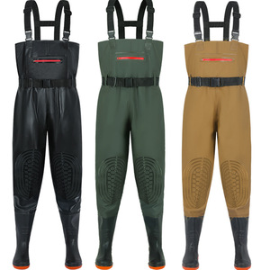Salopette imperméable en PVC kaki en gros, pantalon de pêcheur imperméable pour les opérations de pêche - Product Image 5