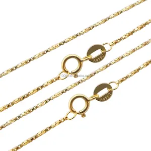 Nhà Máy Outlet September bán Nhà máy cung cấp vàng nguyên chất 18K đồ trang sức Xoắn hộp vàng rắn Chuỗi vòng cổ