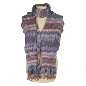 Bufanda larga de tela elástica de viscosa de algodón Colección de verano Bufandas de serigrafía - Product Image 1