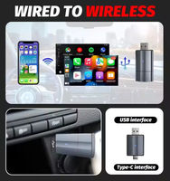 El adaptador inalámbrico Carplay se convierte fácilmente en inalámbrico para automóviles compatible con Apple Carplay y Android Auto USB tipo C