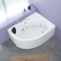 Vente en gros de baignoires triangulaires en acrylique de 95 cm de large, avec chauffage à température constante et technologie de pompe silencieuse, baignoire antidérapante