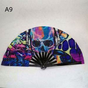 Éventail pliant lumineux UV pour rave, grand éventail en bambou pour femmes et hommes, éventail claquant pour fêtes, festivals de musique et décoration - Product Image 5