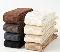 WUYANG FACTORY vente en gros plaine noir blanc école longues uniformes chaussettes femmes coton sur le genou chaussettes cuisse haute Stock