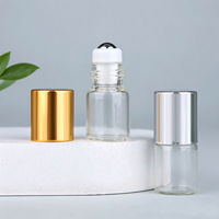Flacon à bille en verre de 2 ml, flacon portable pour huiles essentielles, conteneur anti-fuite pour échantillons de parfum, distributeur de cosmétiques de voyage