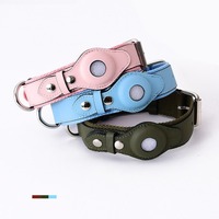 Kalung Anjing Pelacak Kulit Nilon Bertulang Kuat, Tahan Tarikan Tinggi, Anti-Hilang, Casing Pelacak Hewan Peliharaan, Tugas Berat, B2B