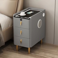 Table de chevet Source Factory avec lumière 3 couleurs + recharge sans fil + USB + haut-parleur Bluetooth, idéale pour les chambres à coucher et les petits espaces