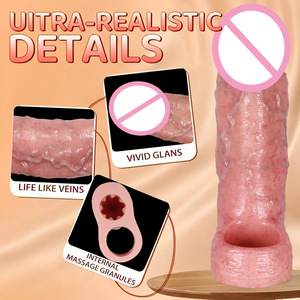 <span class=keywords><strong>Préservatif</strong></span> masculin ultra-réaliste, creux, allongeant et épaississant, protection intime, gaine de pénis simulée, jouet sexuel pour adultes, pénis creux - Product Image 3
