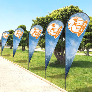 Logo bãi biển cờ với cực Miễn phí thiết lập bán lẻ sẵn sàng để tàu Giọt Nước Mắt cờ - Product Image 5