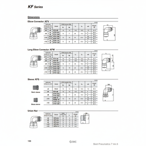 Raccords d'insertion pneumatique SMC KFV-06 pièces pneumatiques de haute qualité - Product Image 1