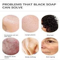 Nouveau Gel Douche Visage Corps Éclaircissant de Qualité Supérieure, Savon Noir Africain Brut 100% Naturel Biologique Premium au Coco, Cacao, Beurre de Karité et Vitamine E