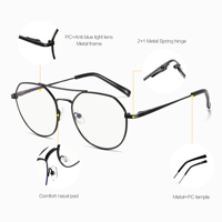 Conchen caliente nuevo diseño clásico de lujo mujeres hombres doble puente Metal gafas ópticas 2024
