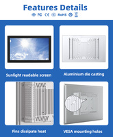PC industriel Android à écran tactile personnalisé RCOMPT de 24 pouces, tactile capacitif/résistif, montage mural intégré, processeur double cœur/quadruple cœur