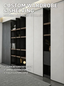 <span class=keywords><strong>Armoire</strong></span> de chambre à coucher moderne et élégante avec portes sans poignées et éclairage intégré pour un design d'intérieur contemporain - Product Image 2