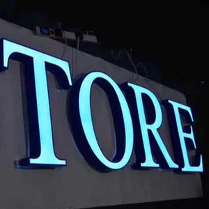 公司接待沙龙背光标志个性化标志带发光二极管照明的丙烯酸激光切割字母商务金属标志 - Product Image 3