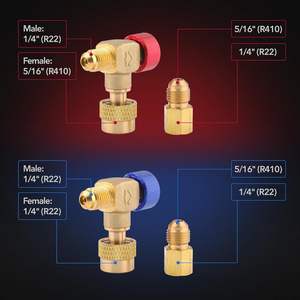 HVAC真鍮銅制御フローマニホールドミニスプリットR134a R22 R302手動AC制御バルブ冷媒充電バルブ - Product Image 6