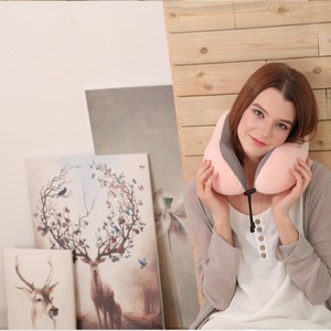 U-Shaped Memory Foam <b>Neck</b> <b>Pillow</b> 28x26x14cm Foldable Travel Support For Home Airplane Use - Product Image 2