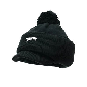 Nouvelle balaclava tricotée avec visière et pompon, couvre-visage et oreilles d'hiver, <span class=keywords><strong>cache</strong></span>-cou, <span class=keywords><strong>bonnet</strong></span> pour hommes et femmes, couleur unie, cadeau de Noël chaud - Product Image 2