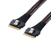 Cable Adaptador MEO Slim SAS de Alta Velocidad SFF-8654 8i con Cubierta de Nylon para Computadora (Materiales Metal/Plástico/Nylon)