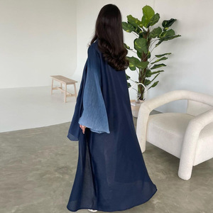 Árabe Abaya mujeres vestido Kimono plisado manga acampanada ropa islámica alta calidad elegante Dubai Abaya Cardigan Kaftans - Product Image 6