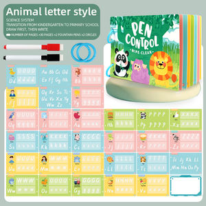 Nouvel arrivage Montessori Farm Alphabet Numbers Effaçable Pen Control Training Cards Early Education Book - Product Image 3