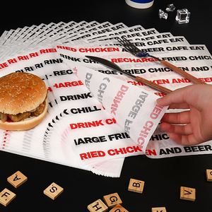 Waxed Hamburger <b>Paper</b> for Chicken Roll Hamburger Packaging Oil-proof Film <b>Paper</b> Custom Brand logo - Product Image 4
