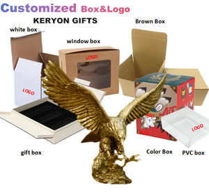 Venta al por mayor resina Animal artesanía Mesa decoración oro águila americana decoración regalos estatua estatuilla - Product Image 6