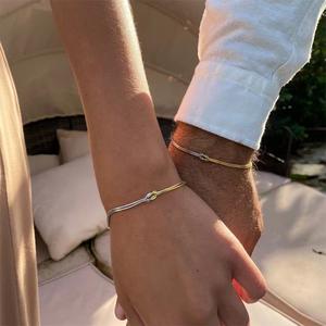 Regalo di San <span class=keywords><strong>Valentino</strong></span> Unisex Braccialetto a Nodo d'Amore per Coppia Collana con Catena a Serpente e Nodo <span class=keywords><strong>Bracciale</strong></span> per Coppie - Product Image 3
