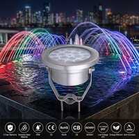 Projecteur LED Submersible Étanche IP68 en Acier Inoxydable XYH Factory 9W 12W 15W 18W pour Piscine, Fontaine et Aménagement Paysager
