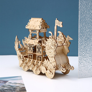 <span class=keywords><strong>Bateau</strong></span> Dragon <span class=keywords><strong>en</strong></span> <span class=keywords><strong>Bois</strong></span> 3D à Monter Soi-Même, Kit de Modèle de Puzzle Découpé au Laser, Décoration Culturelle Chinoise, Cadeau pour Enfants et Adultes, Ornement de Bureau à Domicile, Jouet - Product Image 2