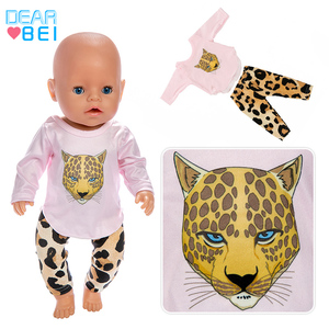 Pigiama Rosa Leopardato per Bambole da 18 Pollici e Bambole Born Doll da 43 Cm Dearbei Q-519 Accessori Giocattolo per Bambine - Product Image 5