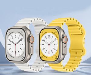 Nueva correa de reloj deportivo de silicona Ocean para Appl <span class=keywords><strong>Watch</strong></span> Series <span class=keywords><strong>8</strong></span> Ultra 7 6 5 Correa 49mm 45mm 41mm pulsera de reloj con hebilla de mariposa - Product Image 4