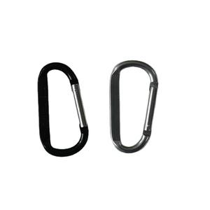 Mosquetón tipo D de aleación de aluminio, gancho ligero para exteriores de 8,3 cm, accesorios para mochila, opciones de color negro y plateado - Product Image 1