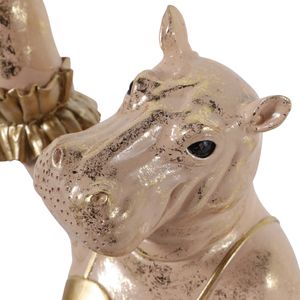 Statuetta di Ippopotamo Ballerina in Resina con Finitura Dorata, Pezzo d'Arte per Arredamento Casa, Soggiorno, Ufficio, Bagno - Product Image 6