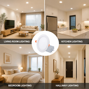 Éclairage encastré ultra-fin 6'' 12W avec boîte de jonction, panneaux lumineux LED dimmables 5CCT, plafonnier LED, certifié ETL Energy Star - Product Image 5