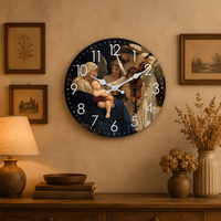 Jam Dinding Analog Quartz MDF Custom dengan Gambar Pribadi, Foto Kustom, Bertenaga Baterai, Dekorasi Ruang Tamu, Still Life
