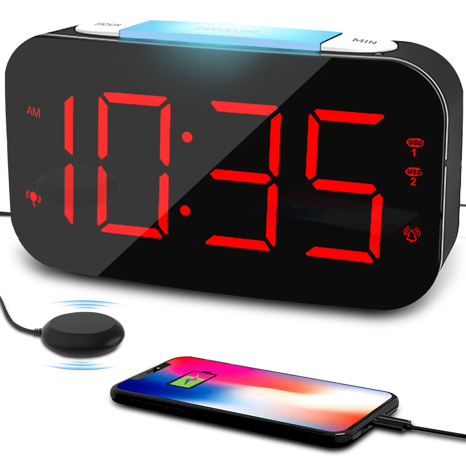 7 Colors Changing Clock Color Change Digital Alarm Clock Shake Alarm