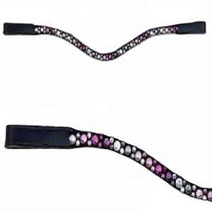 Banda de cuero genuino para cejas de caballo, cristal decorativa de cadena de metal dorado en forma de U, banda de lujo para cejas - Product Image 1