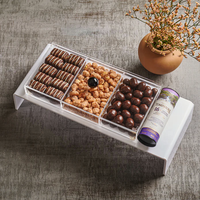 Boîte cadeau personnalisable Lucite Cube de 5mm, vitrine en plastique acrylique pour chocolats, noix, couvercle de séparation poli pour publicité