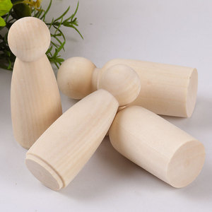 Figurine en bois 75mm, couleur naturelle, jouet créatif à peindre pour enfants, jouets de dessin - Product Image 2