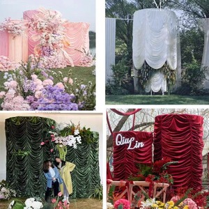 Tenda a Scaglie di Pesce per Sfondo di Eventi Commerciali e Celebrazioni, Tenda Effetto Acqua Ondulata in Seta di Latte per Matrimoni - Product Image 6