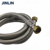 Tuyau flexible en acier inoxydable tressé Jinlin avec tube intérieur en EPDM, tuyau métallique flexible pour lavabos, tuyau d'arrivée d'eau